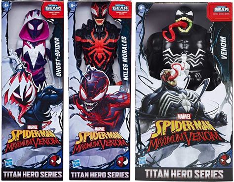 Spider Man Marvel Bundle Of 3 Titan Hero Series Maximum Venom 12 Inch
