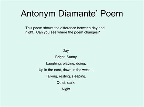 Ppt Diamante Poetry Powerpoint Presentation Free Download Id4734887