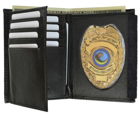 Mens Leather Rfid Wallet Id Badge Holder Police Officer Sheriff Fire