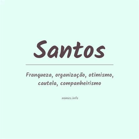 Significado Do Nome Santos