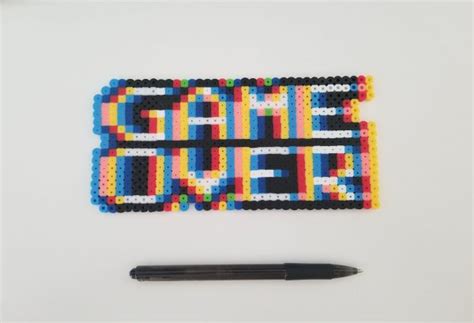 Game Over Sign Pixel Art And Perler Bead Sprites