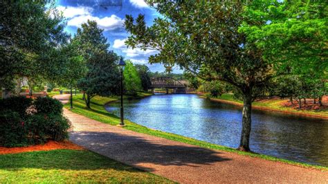 Beautiful Park By The River Wallpaper Nature Wallpapers 44490