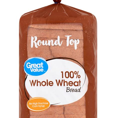 Great Value 100 Whole Wheat Round Top Bread 20 Oz