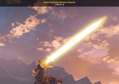 Gold Glowing Master Sword The Legend Of Zelda Breath Of The Wild