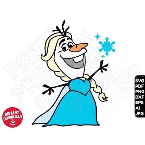 Olaf Svg Elsa Dress Frozen Dxf Png Clipart Cut File Layer Inspire Uplift