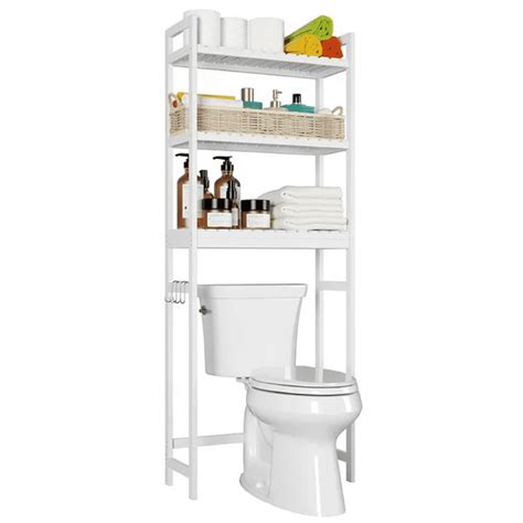 Homfa Over The Toilet Storage Tier Bathroom Storage Shelf Bamboo