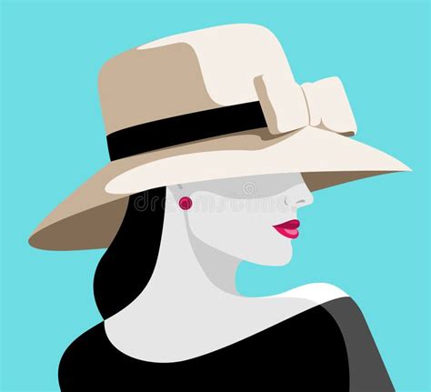 Beautiful Elegant Woman Silhouette Wearing A Hat Stock Vector My Xxx Hot Girl