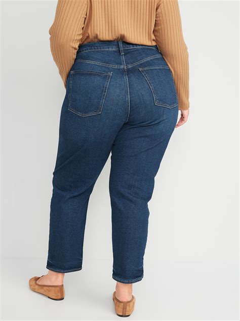 Curvy Extra High Waisted Button Fly Sky Hi Straight Jeans For Women Old Navy
