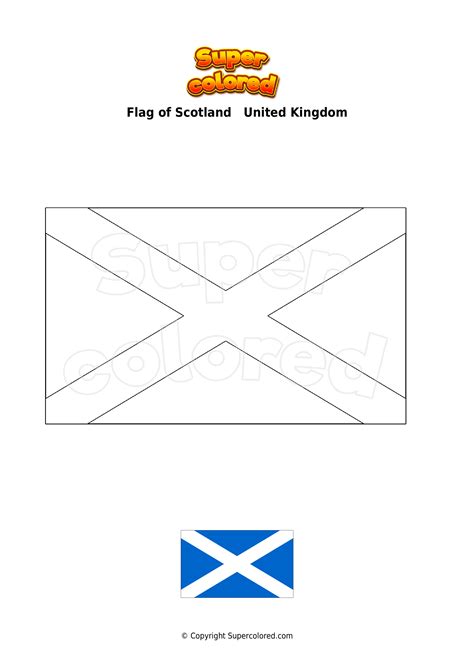 Coloring Page Flag Of Scotland United Kingdom Supercolored Com