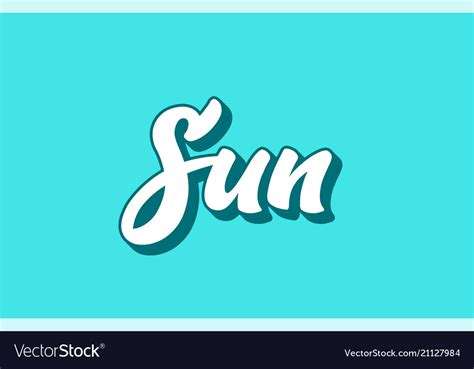 Sun Hand Written Word Text For Typography Design Vector Image