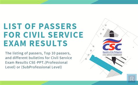 List Of Passers For Civil Service Exam Results CSE PPT March 2019