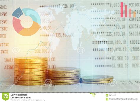 Pile Coin Money With Account Book Stock Photo Image Of Book