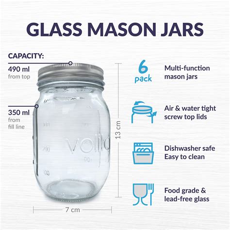 Mason Jars With Lids Glass Preserving Jars For Jams Overnight Oats
