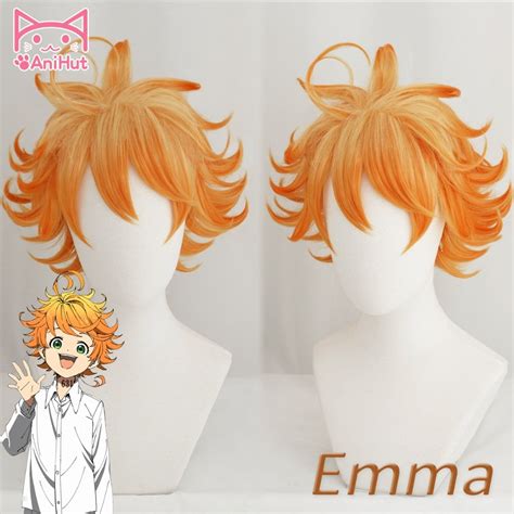 Anihut Emma Cosplay Wig Anime Yakusoku No Neverland Women Orange