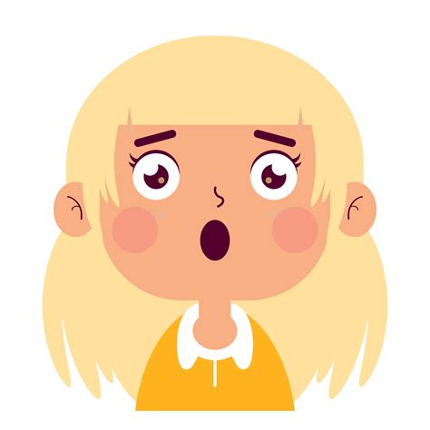 Girl Surprised Face Cartoon Cute 16587371 Png