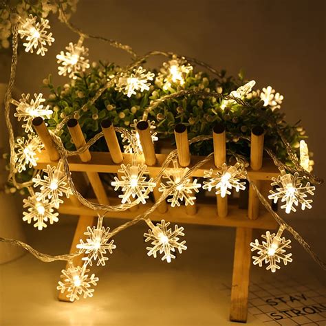 Thrisdar 10m 100 Led Snowflakes Christmas Fairy Led String Light