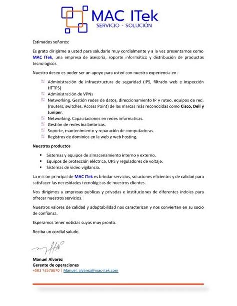 Carta De Presentacion De Venta De Un Producto Bank Home