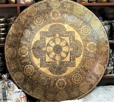 100 Cm Hand Carved Tibetan Gong Bell Large Gong Bell Etsy Gongs