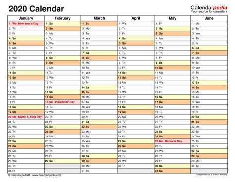 2020 Calendar Free Printable Excel Templates Calendarpedia