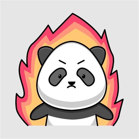 Premium Vector Cute Angry Panda Cartoon Design