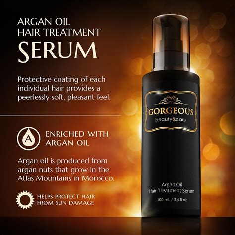 Gorgeous Argan Oil Hair Treatment Serum 34 Fl Oz Gorgeous