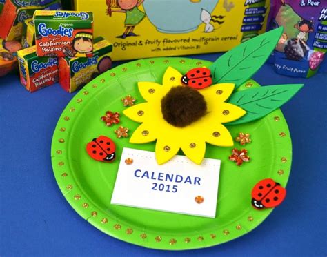 Sunflower Paper Plate Calendar Craft Calendar Craft Crafts Crafts