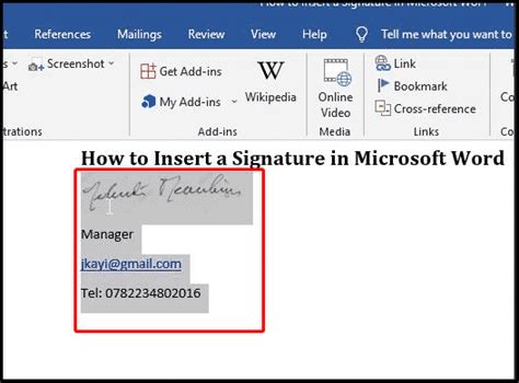 How To Insert A Signature In A Microsoft Word Document