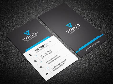Ready to design a business card for your new brand or business? vertical black blue business card example