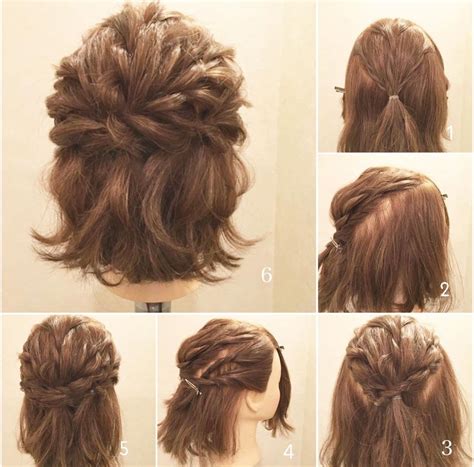 Of all the braided short hairstyles for prom the waterfall braid is one of the most versatile. Hairdo steps for short hair 💁‍♀️ | Prom hairstyles for ...