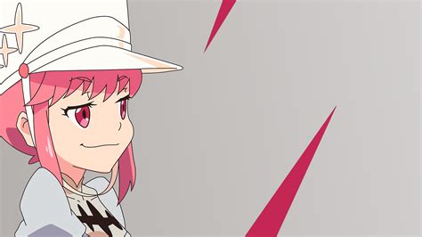 Pink Hair Pink Eyes Jakuzure Nonon Anime Girls Anime Gradient Simple Background Gray