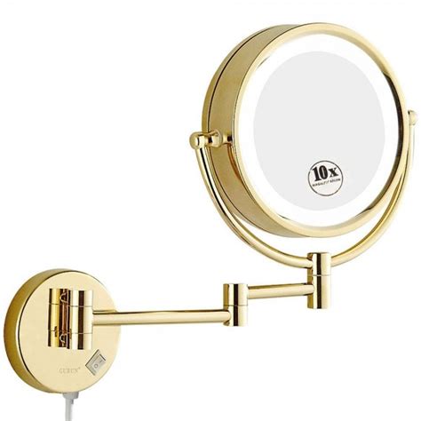 Luxury Shaving Makeup Mirrors With Led Lights And 10x1x Magnification