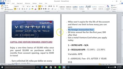 Maybe you would like to learn more about one of these? Best Airline Miles Credit card - Capital One Venture Rewards credit card - YouTube