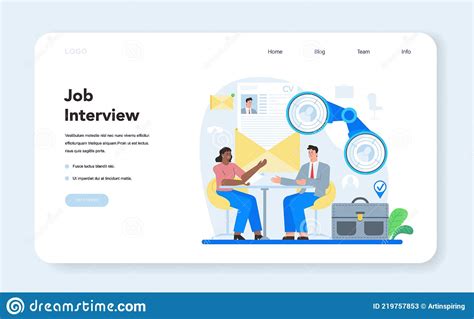 Job Interview Web Banner Or Landing Page Idea Of Employment Stock