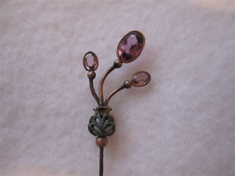 Victorian Hatpin With Amethyst Colored Faceted Stones Free Shipping