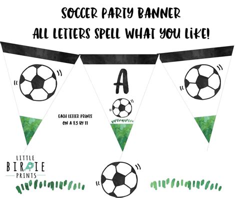 Soccer Banner Soccer Printable Banner Birthday Party Etsy