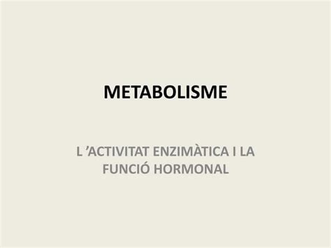 Metabolisme 1 Ppt