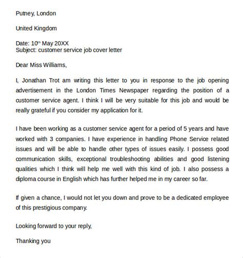 Sample cover letter for upwork customer service. 8 Customer Service Cover Letter Examples to Download ...