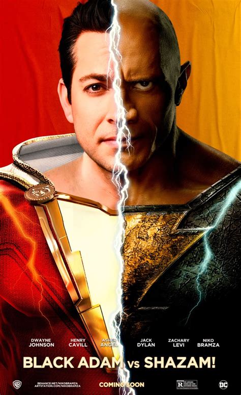 Black Adam Vs Shazam Movie Poster Shazam Movie Shazam Marvel Dc Comics