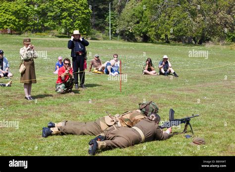 Military Demonstration At Fort Rodd Hill Victoria Day In Victoria Bc