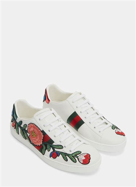 Gucci Floral Embroidered Low Top Sneakers Ln Cc Designer Outfits