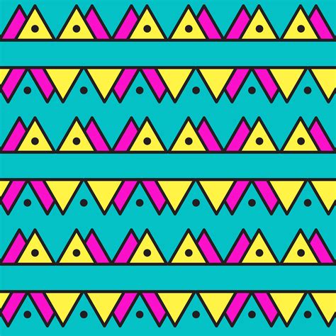 Seamless Vintage Abstract Pattern With Triangles In The Style Of 80 S
