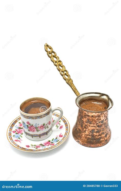 Turkse Kop Van Koffie Met Pot Stock Foto Image Of Naughty