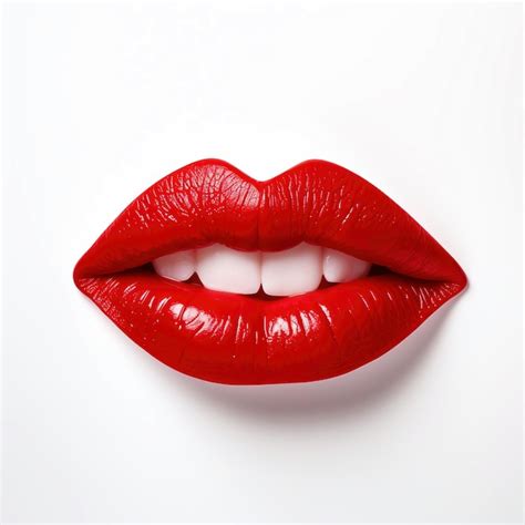 premium ai image red lips isolated on white background female lips with red lipstick for design
