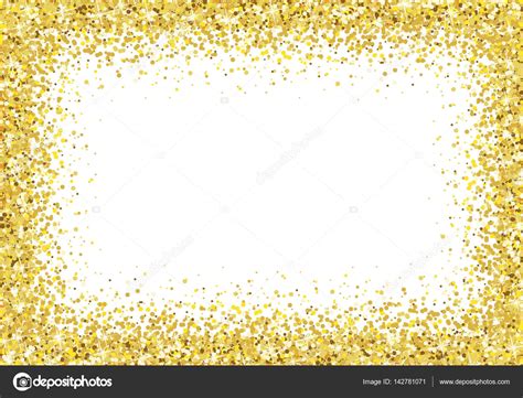 Gold Glitter Frame On White Background Vector — Stock Vector © Yuichiro