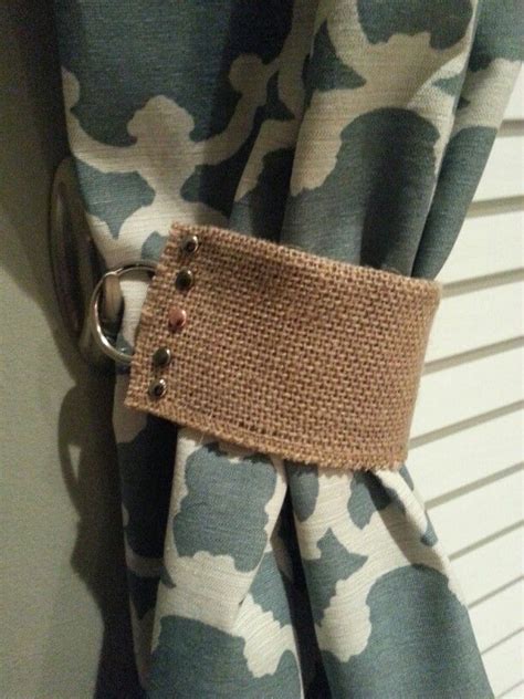 Do you have old shower curtains in your home? Diy curtain tie backs with command hook - Im not actually encouraging the camo curtains, but the ...