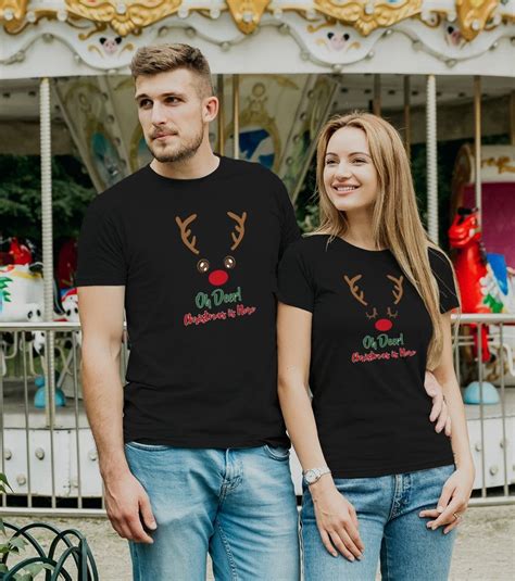 Couple Shirts Christmas T Shirts With Deer Christmas Here Shirts For
