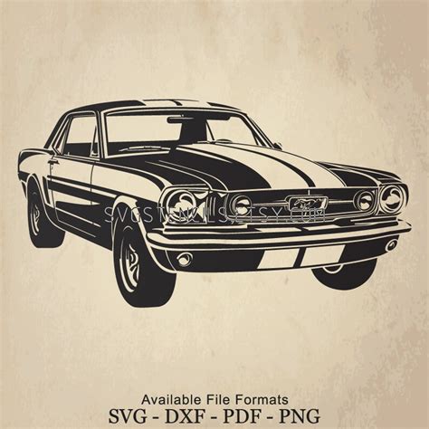 Svg Classic Sport Car Ford Mustang 1966 Silhouette Studio Etsy