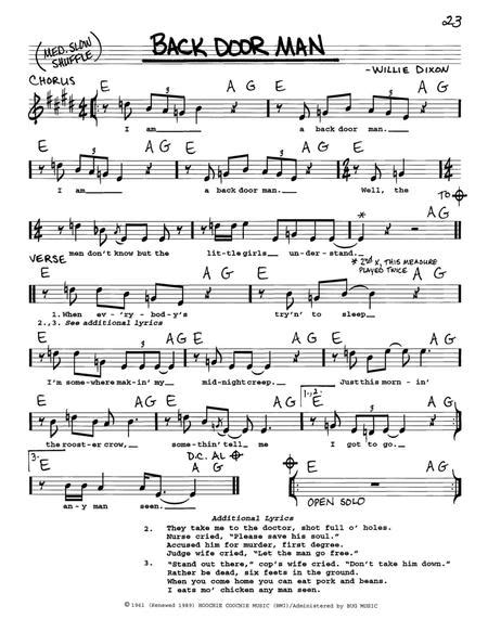back door man by willie dixon digital sheet music for real book melody chords lyrics