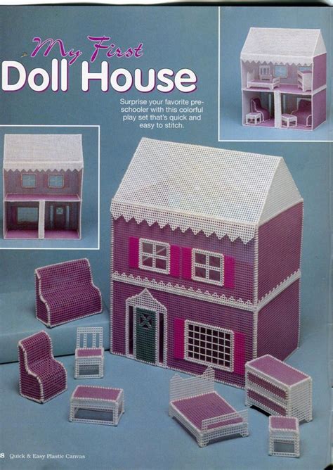 Plastic Canvas Dollhouse Pattern Easy Beginners Doll House And