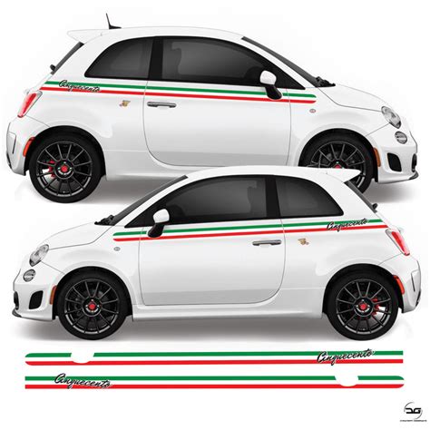 Fiat 500 Cinquecento Italian Side Stripe Stickers Concept Graphics